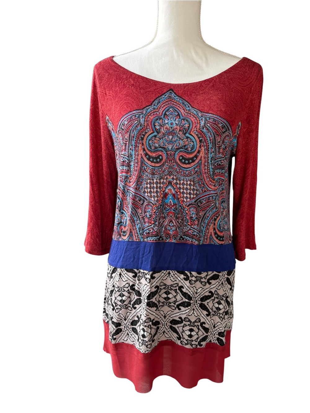 Akemi + Kin Anthropologie Paisley Mixed Print Tunic Top - Size M